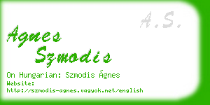 agnes szmodis business card